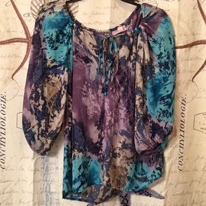 Sheer multicolored blouse